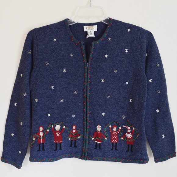 Talbots Sweaters - Vintage Talbots Lambswool Christmas Sweater Jacket